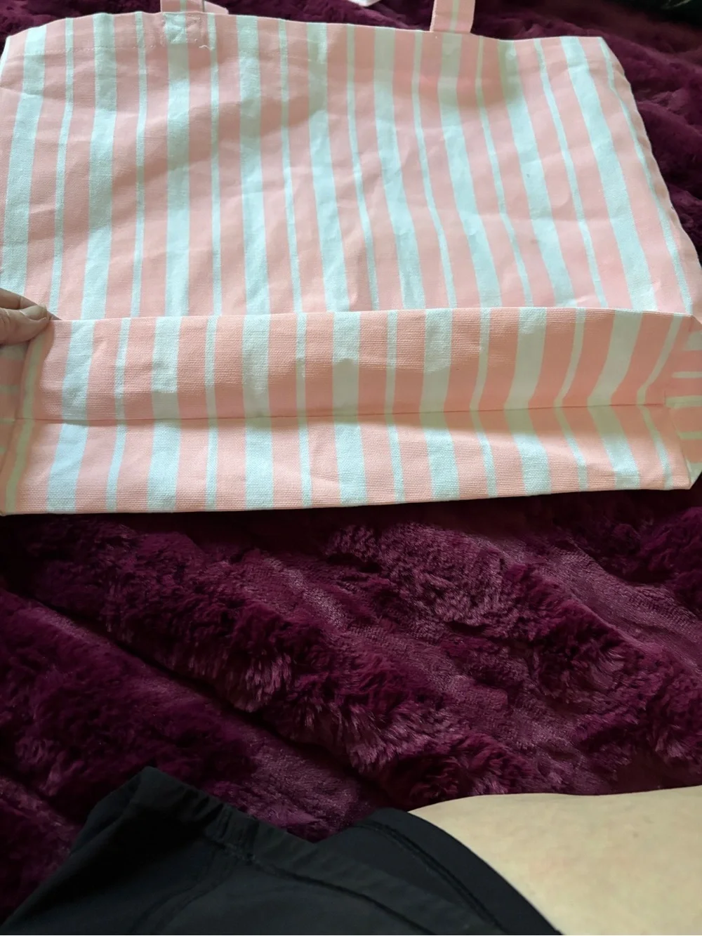 Henriksen Pink Stripe Canvas Tote Bag never used